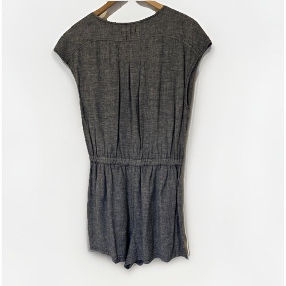 Toad & Co Womens Romper M Dark Blue Tara Hemp Faux Wrap Outdoor GranolaGirl - Picture 2 of 9